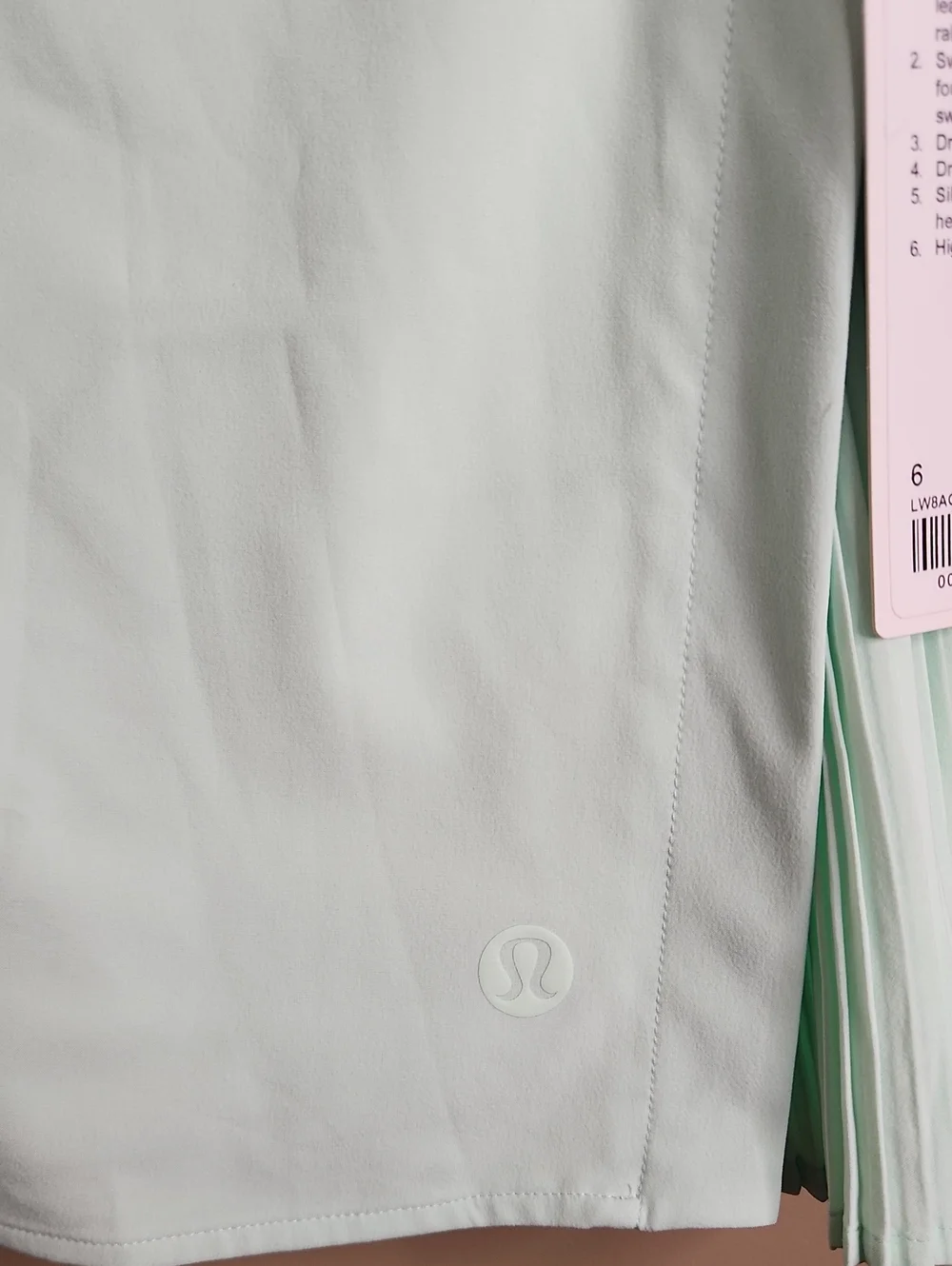 Lululemon Peek Pleat High-Rise Tennis Skirt in Mint Moment. Sz 6. NWT.#W8AG3S